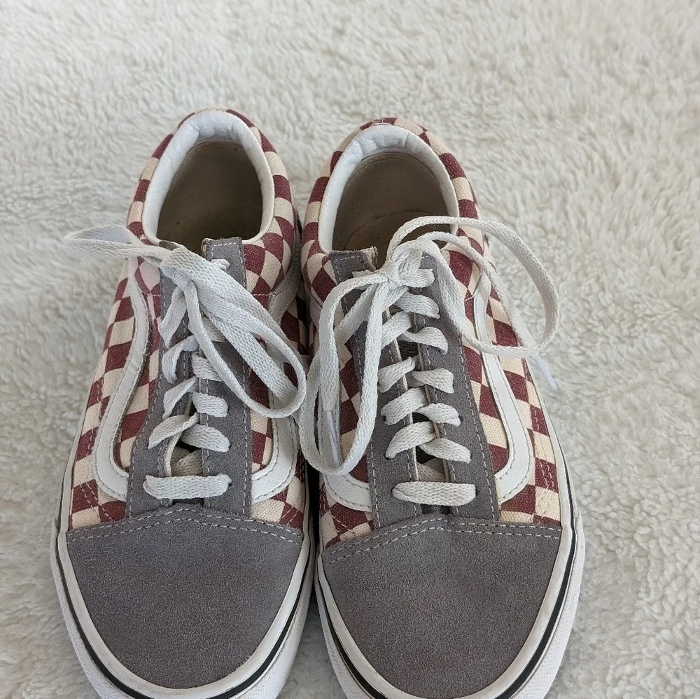 Great Condition: Vans Old Skool checkerboard Suede/Canvas Women’s 5.5 (M… - Picture 13 of 14